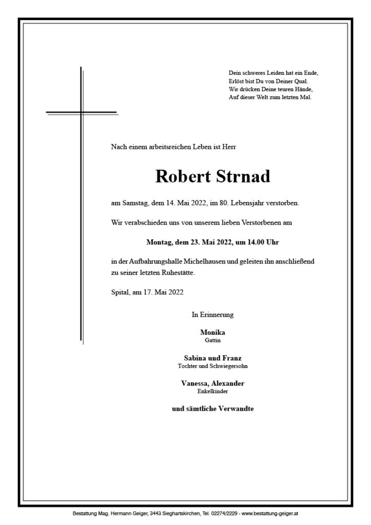 StrnadRobert Bestattung Geiger
